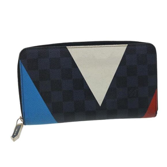 LOUIS VUITTON Damier Cobalt AmericasCup Zippy Organizer Long Wallet - Picture 1 of 12
